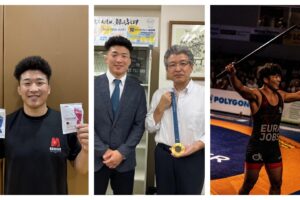 レスリング77㎏級の日下尚選手がユニカ食品に来社いたしました！